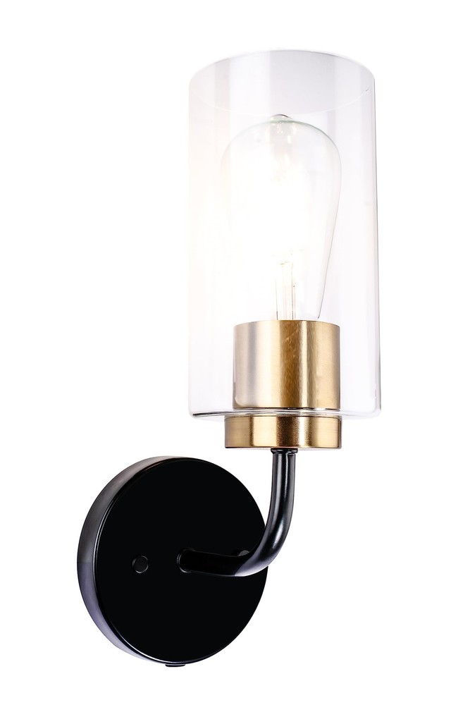 1-Light Matte Black Indoor Wall Fixture 4-3/4