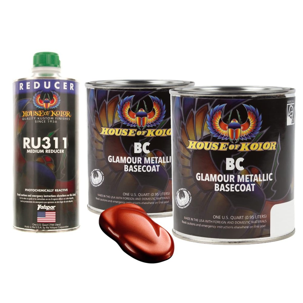 C2C-BC11 Cinder Red Metallic Basecoat 2 Quart Kit + Med Reducer