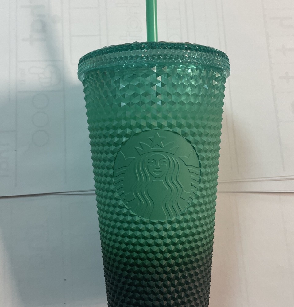 Starbucks Winter 2022 Mint Green Gradient Bling Tumbler 16oz