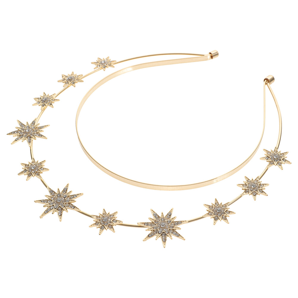 Wedding Tiaras for Bride Headband Hexagram Baroque Style Double Layer Woman