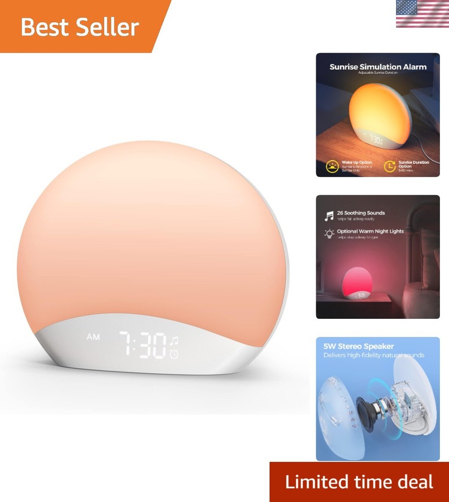 Sunrise Alarm Clock with Sleep Sounds Night Light and Wake-Up Light  