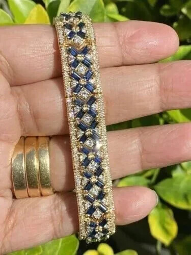 7Ct Round Cut Lab Created Diamond 14K Yell Gold PlatedWomen's Tennis Bracelet 7”