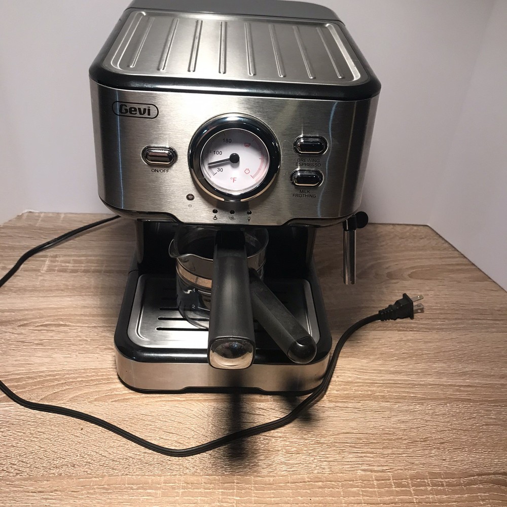 Gevi 2-in-1 Espresso Machine with Brewer, Milk Frother & Accessories - GECME403L-U