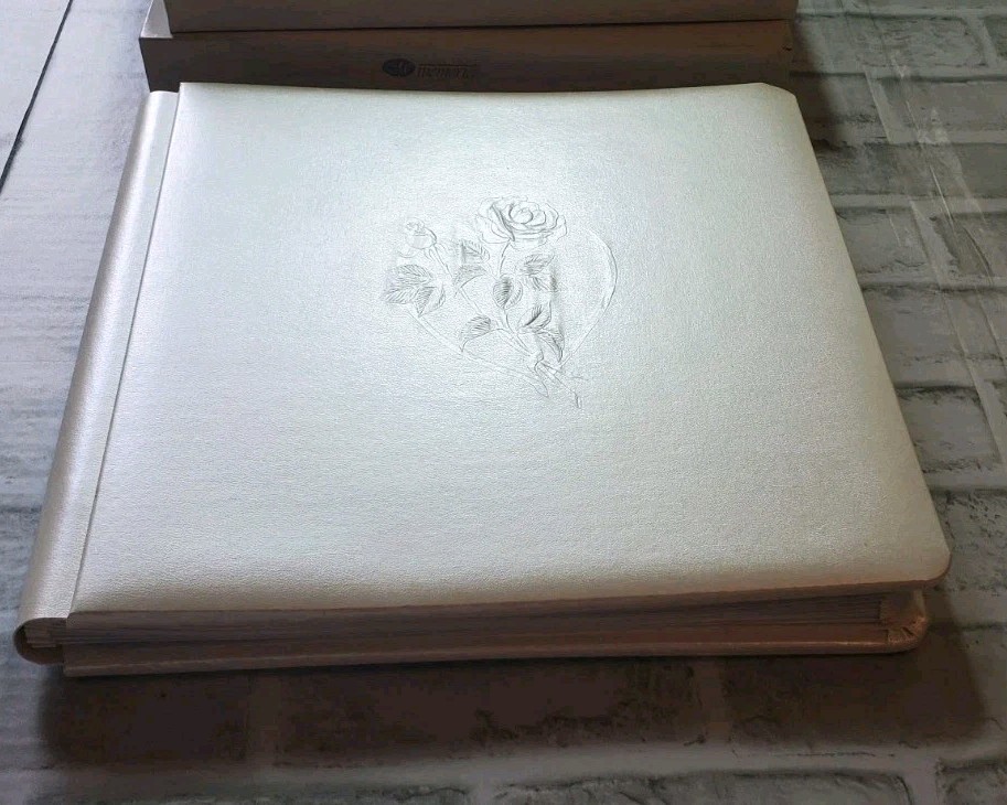 Vintage Creative Memories 12x12 Wedding Album with Embossed Rose Original Box  