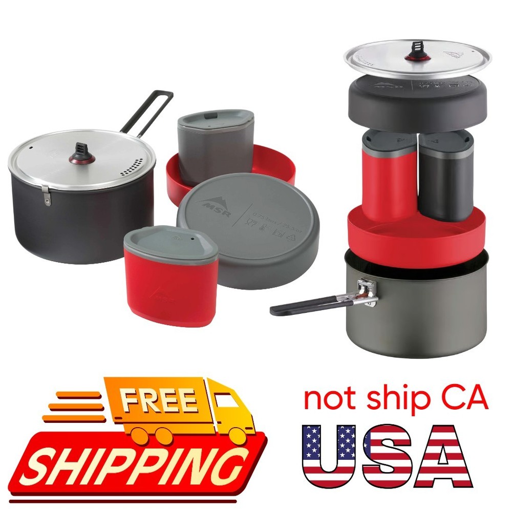 MSR Alpinist 2 Cookset for 2 Person Backpacking Stove System Free Ship