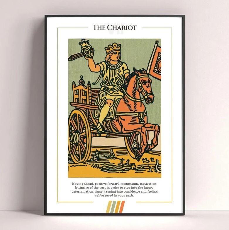 Chariot Tarot Card Art Print - Digital Download Tarot Poster
