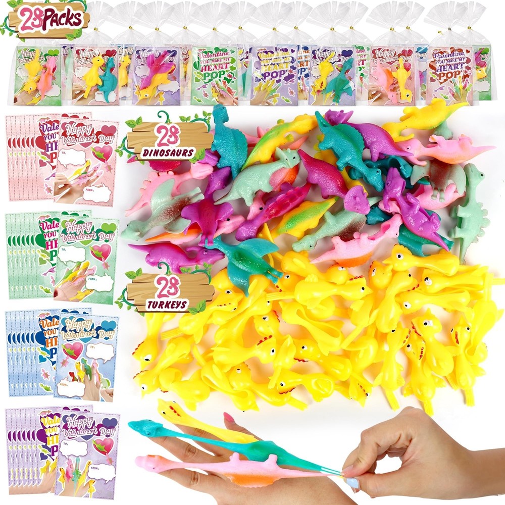 Valentine's Day Gifts for Kids - 56pcs 28 Sets Classroom Exchange Cards  