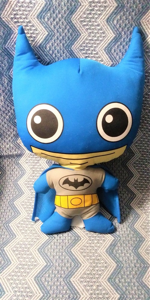 DC Comics Batman Six Flags Texas Big Head Blue Plush Stuffed Doll 16”