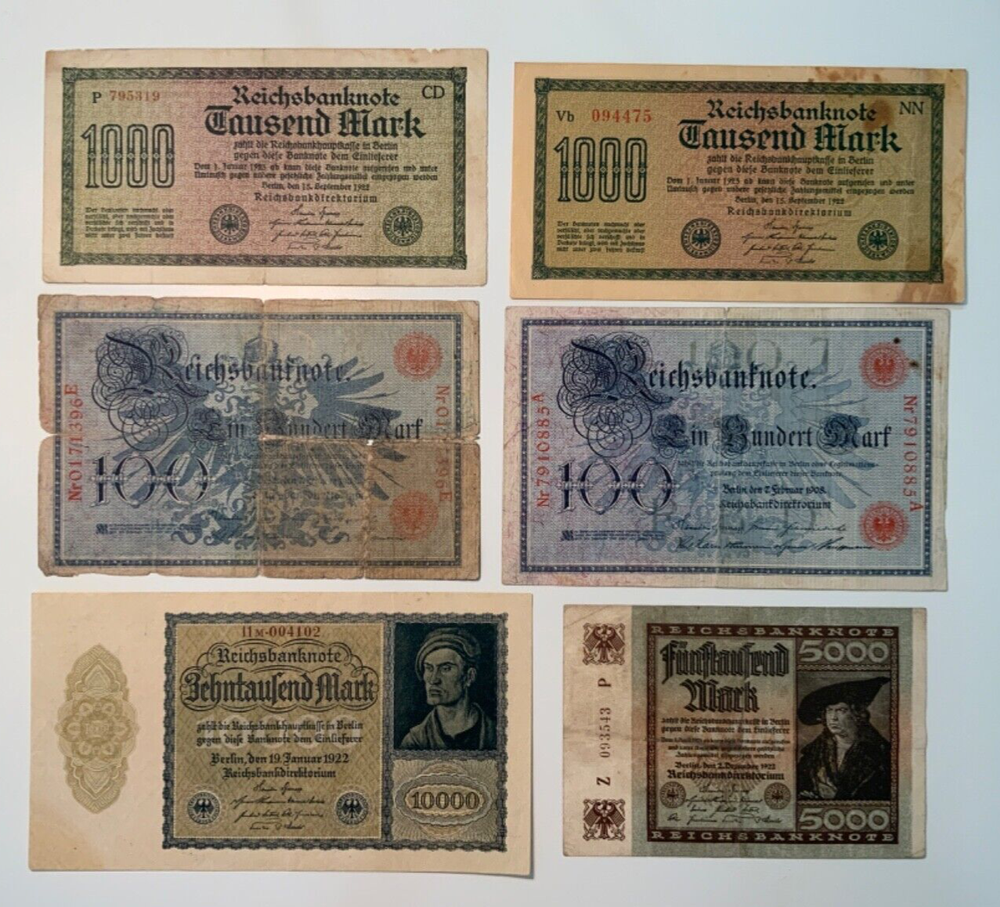 Vintage banknote lot from Germany.
