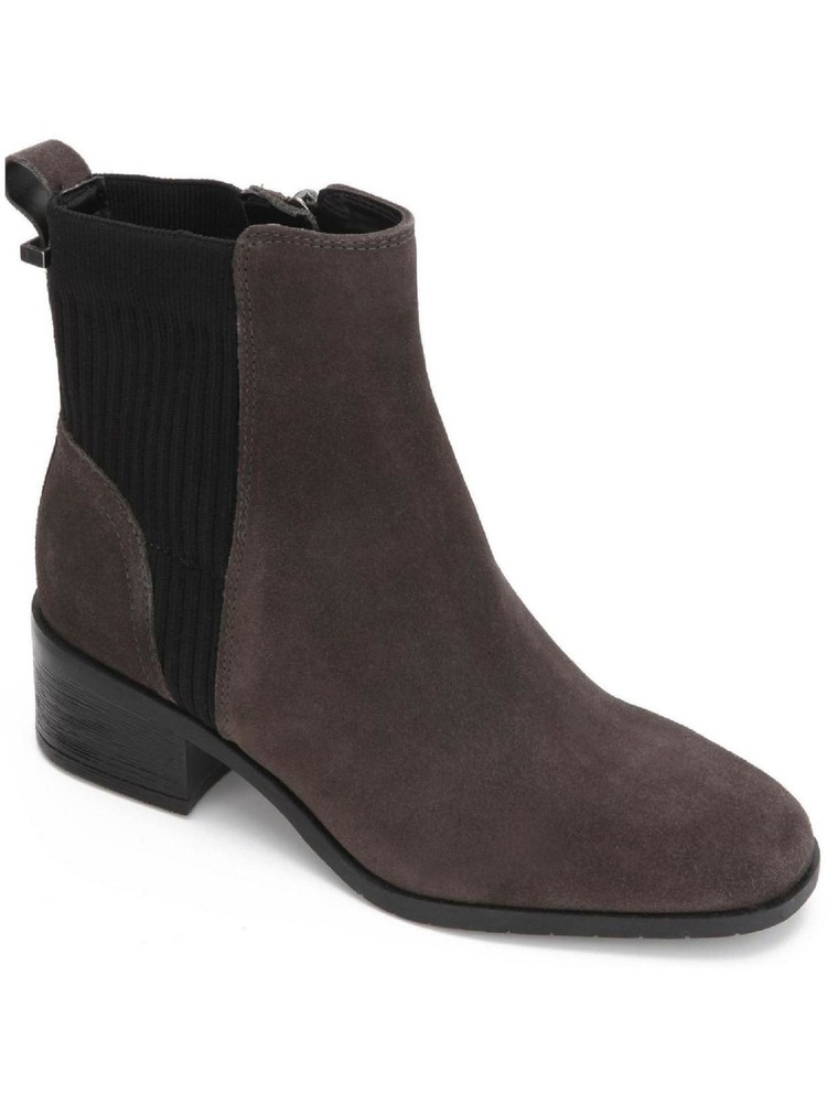 REACTION KENNETH COLE Womens Concrete Brown Salt Almond Leather Booties 7 M