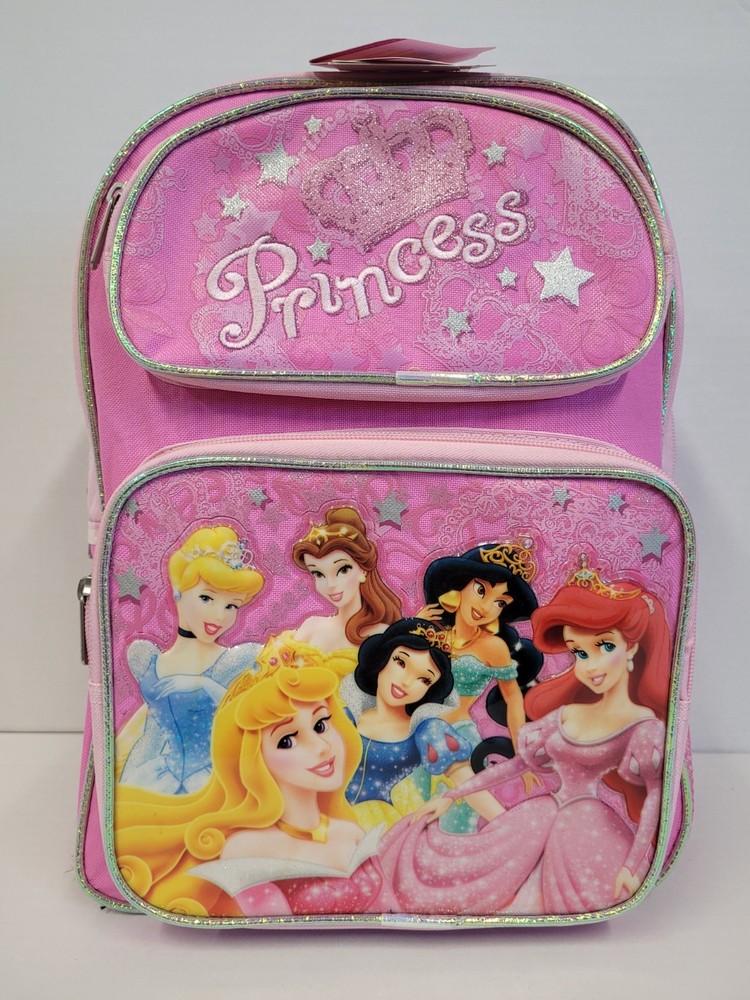 Medium Backpack - Disney Princess Pink Bag Black School Bag 14