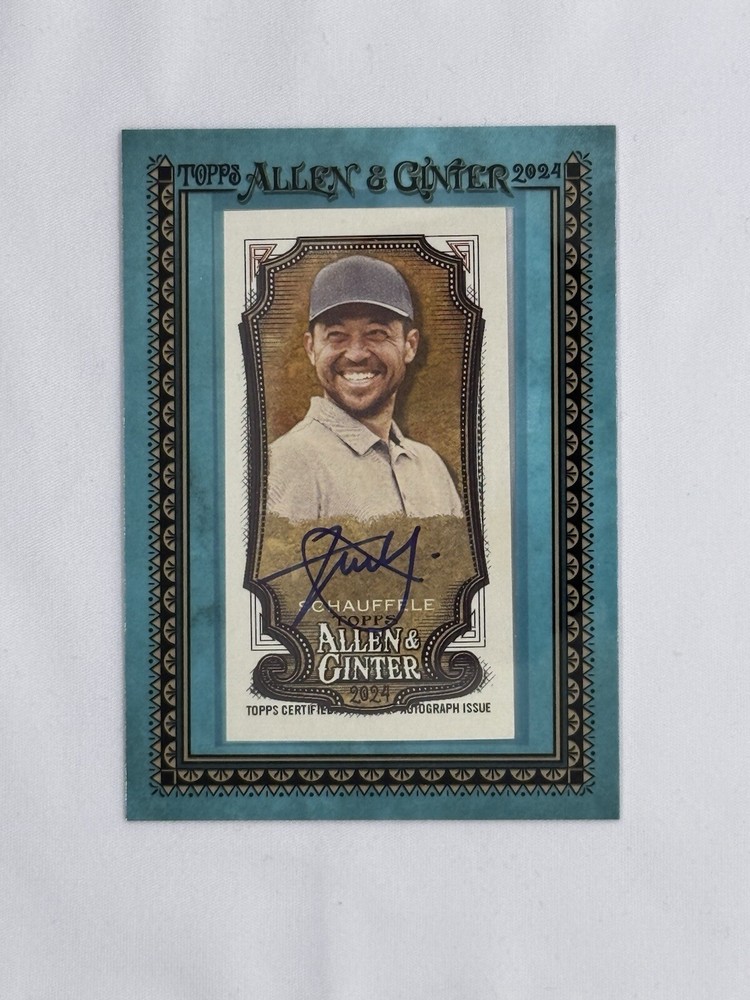 2024 Topps Allen & Ginter Blue Frame Mini Xander Schauffele Auto /50 #2 Pro Golf