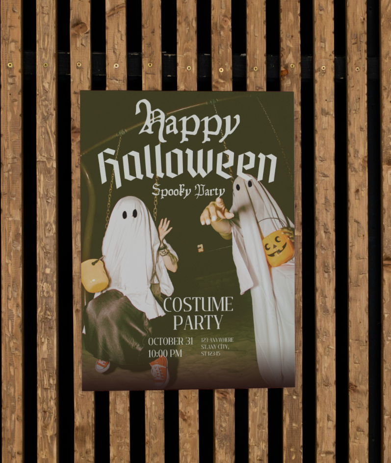 Spooky Custom Halloween Party Poster Printable Digital Invitation