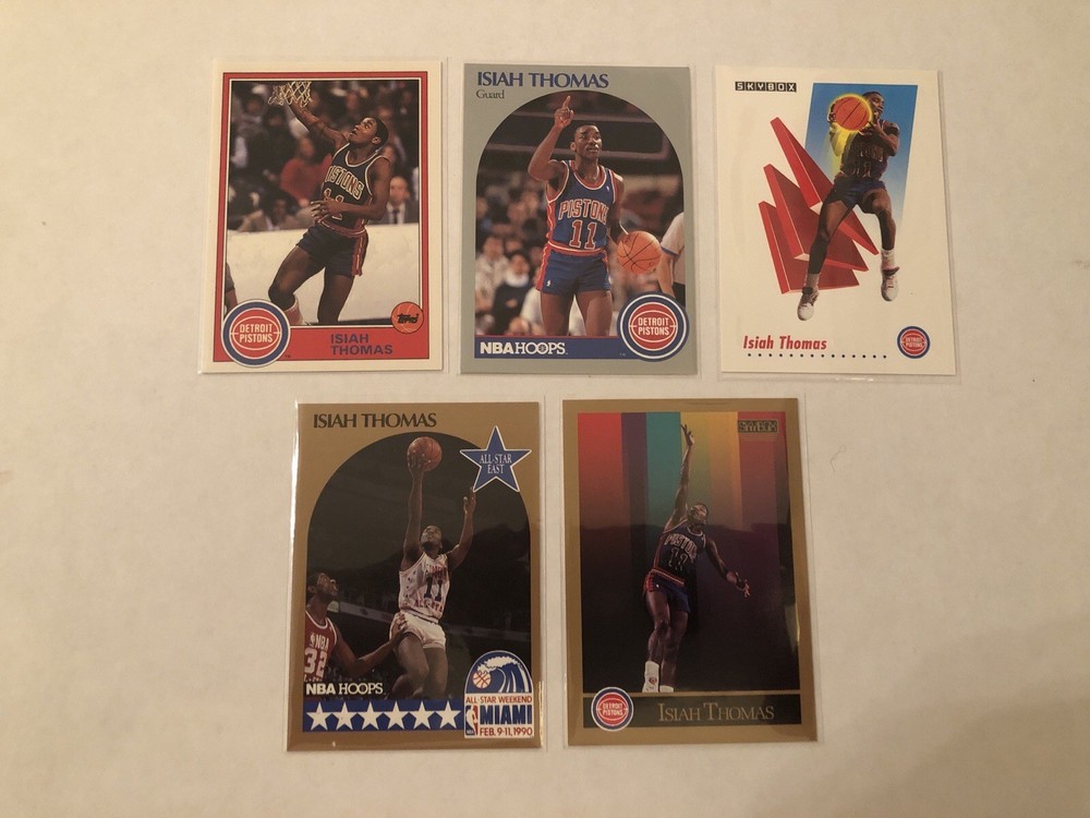 Lot of 5 Isiah Thomas Detroit Pistons Basketball NBA Cards