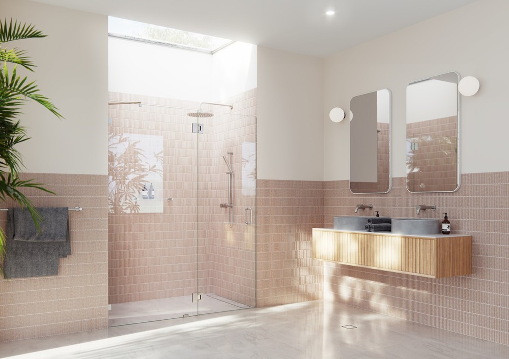 Halo 78H x 58.25W Nickel Frameless Hinged Glass Shower Door GW-GH-58.25