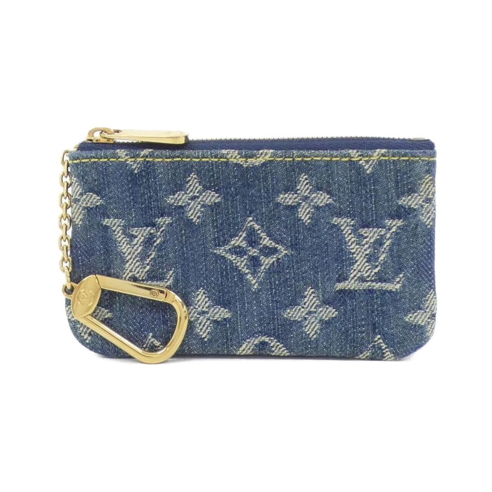 Authentic LOUIS VUITTON Monogram Denim Pochette Kure M95343 Coin and Key Case...