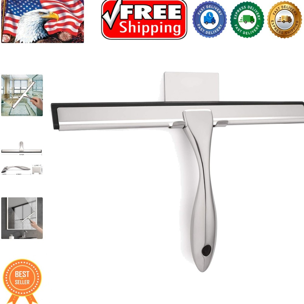 All-Purpose 10-Inch Shower Cleaner with Ergonomic Handle for Streak-Free Shine