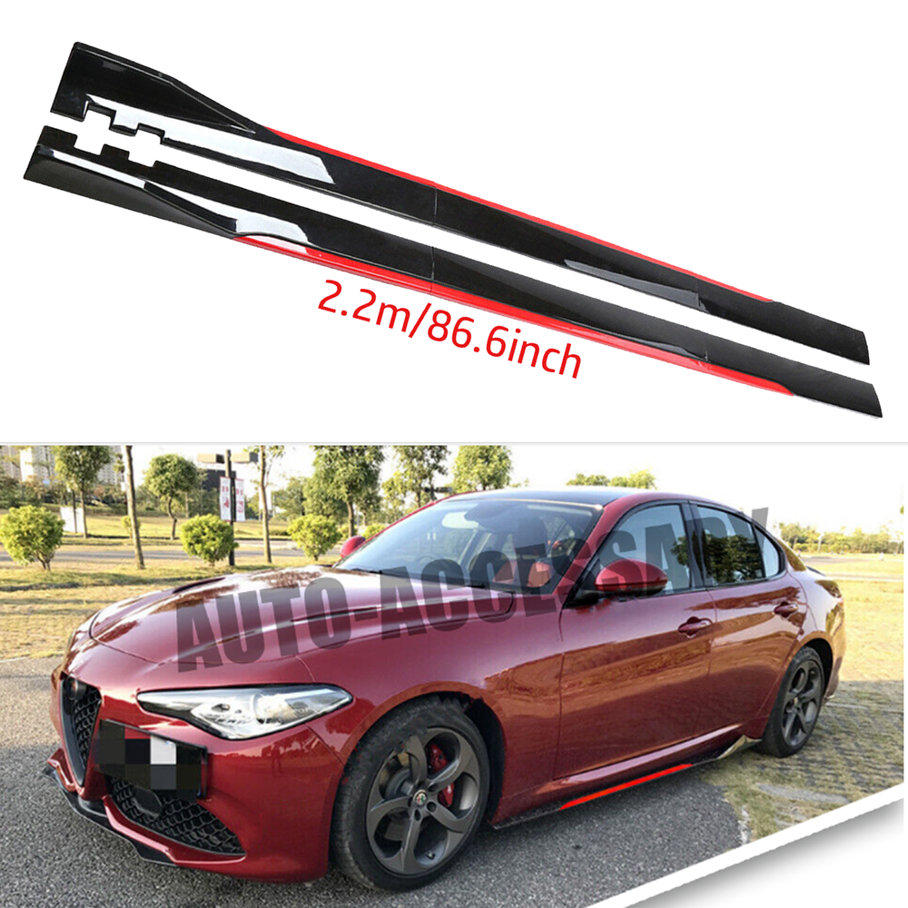 For Alfa Romeo Giulia Side Skirt Extension Body Kit Splitter Spoiler Glossy B