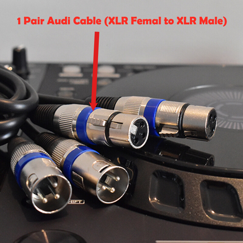 Pair 0.75m Audio Cables XLR Female To XLR Male Power Amplifier Connect Audio