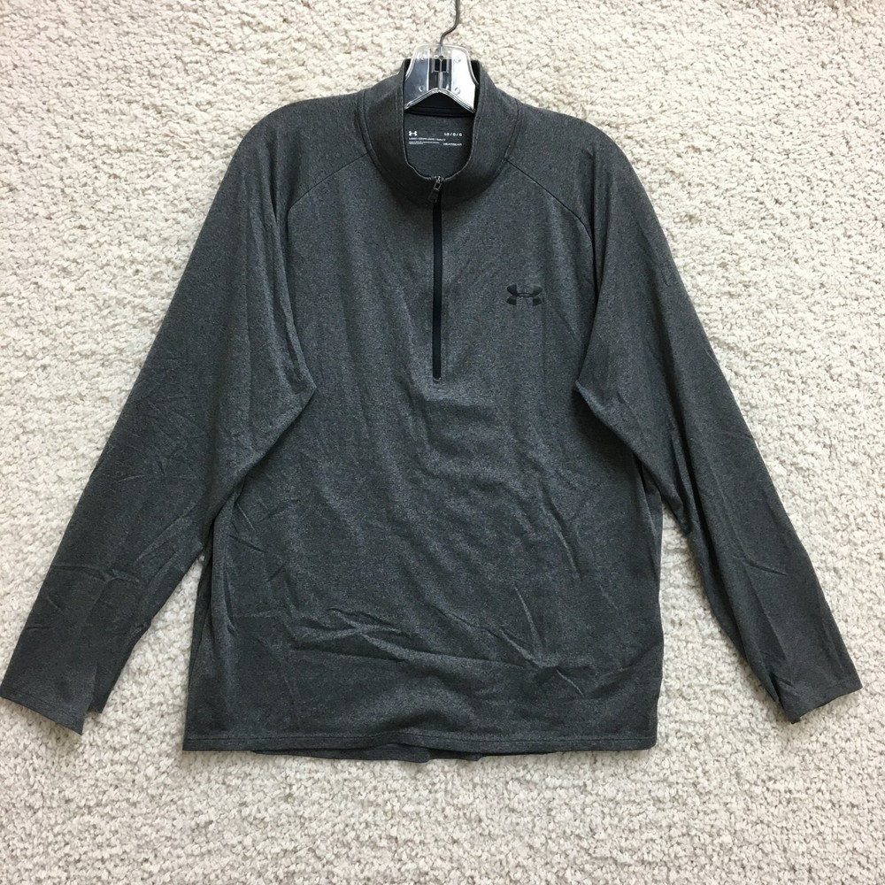 Under Armour Sweater Large Adult Gray Heatgear Loose 1/4 Zip Pullover Mens L