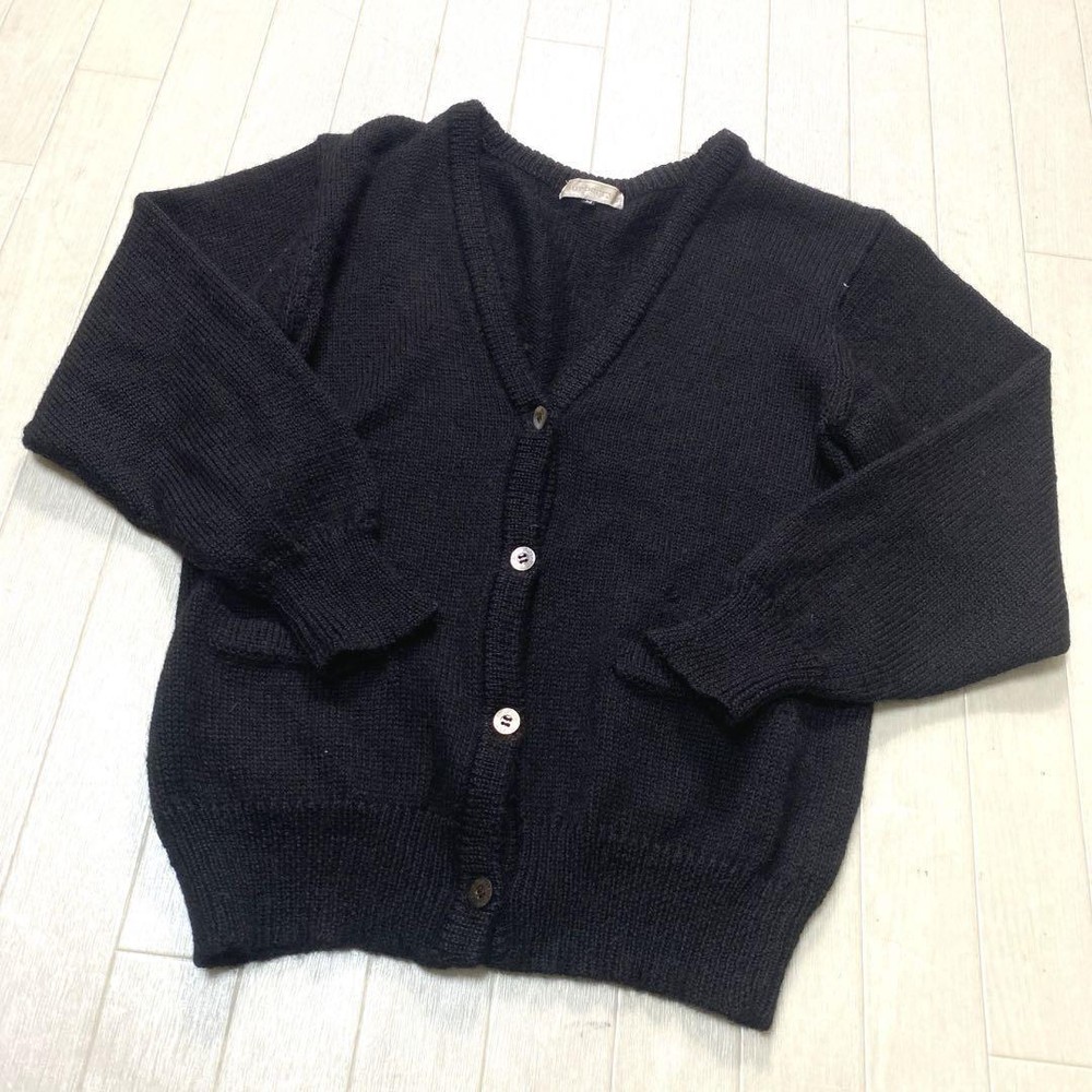 Burberry Knit Cardigan Ladies M Black Thin Lightweight New
