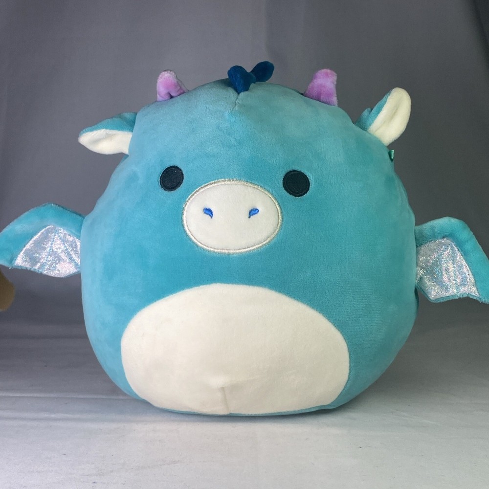 Malvaviscos Tatiana El Dragón 8 pulgadas Peluche Azul Aqua Sin Etiqueta