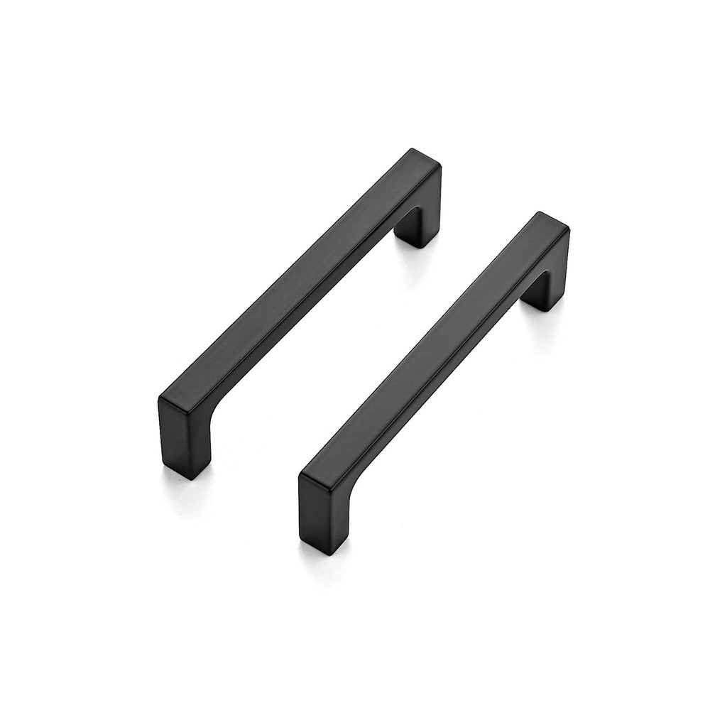 30 Pack Solid 3-3/4 Inch Kitchen Square Cabinet Handles Matte Black Pulls Dra...