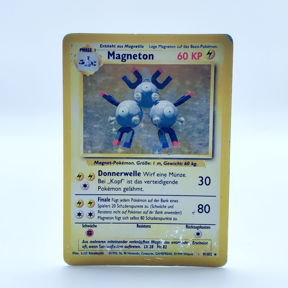 Pokemon TCG Karte - Magneton 9/102 Base Set Deutsch Holo Rare