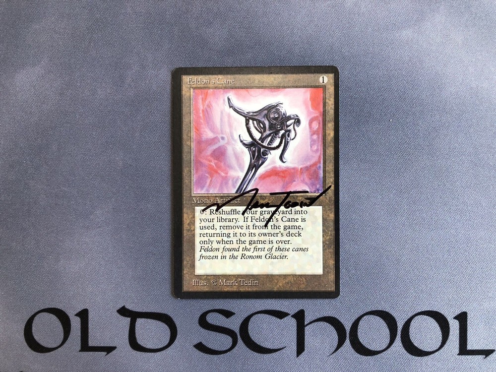 1 x Feldon’s Cane MTG Card Signed by Artist Mark Tedin Antiquities 1994 #2