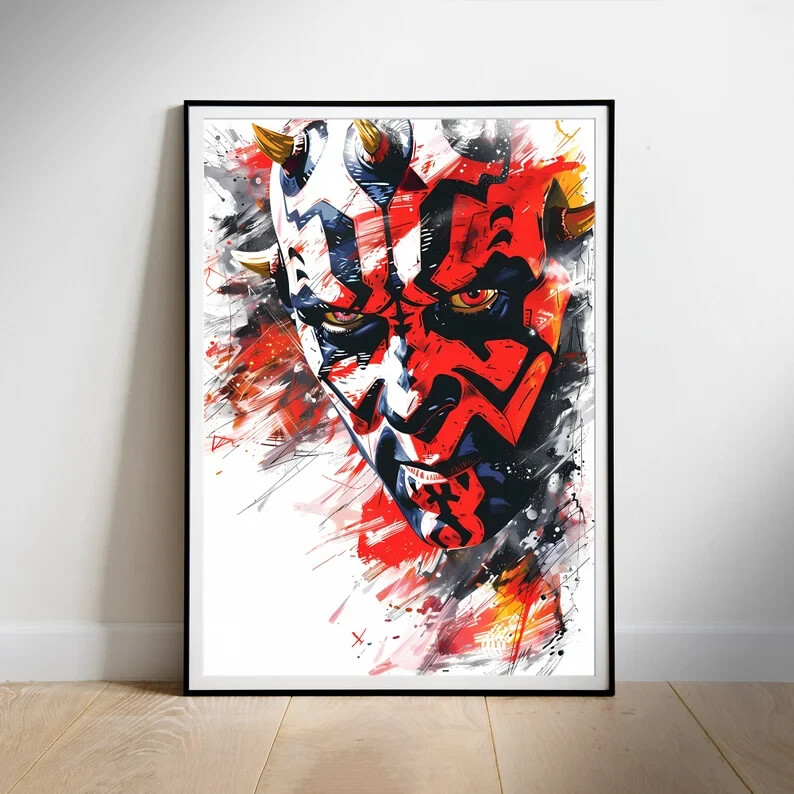 Star Wars Darth Maul fan art coffee print movie poster