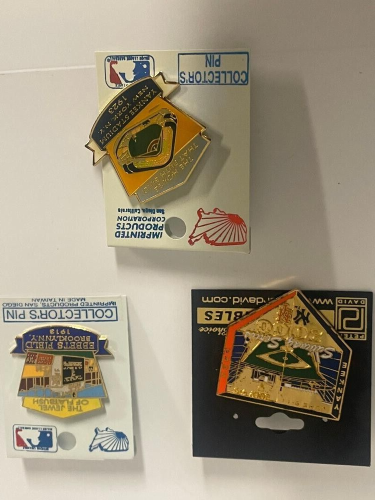 NY Baseball Collector Pins Subway Series - Yankee Stadium and Ebbetts Field