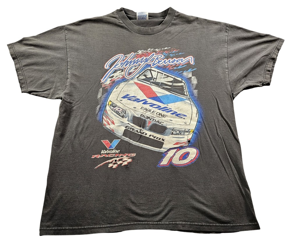 Vintage Valvoline Racing Shirt Tee Mens XL Black NASCAR Johnny Benson Y2K 90s