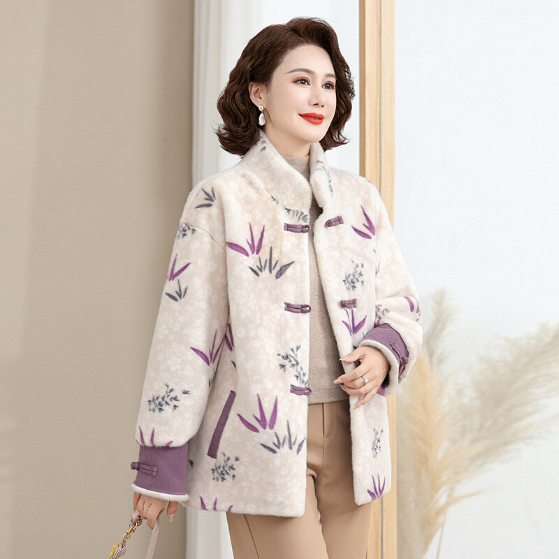 Winter Chinese Style Buckle Jacket 2024 New Women's Winter Mink Fur Warm Jackets