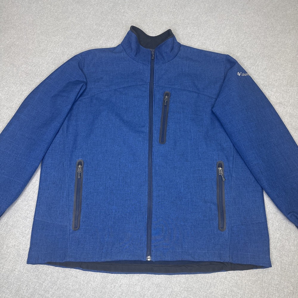 Columbia Men's Lucky Find II Water-Resistant Soft Shell Zip Jacket in XL Blue