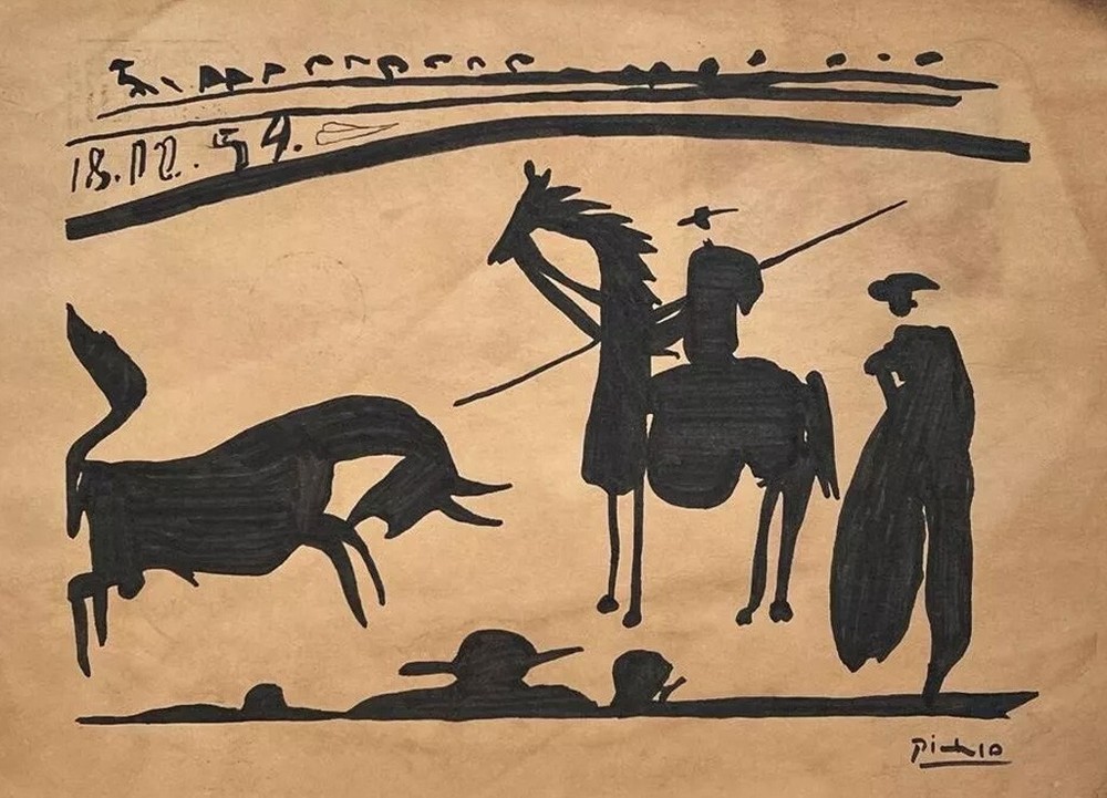 Pablo Picasso COA Art Drawing Painting Vintage Handmade Signed Original Paper