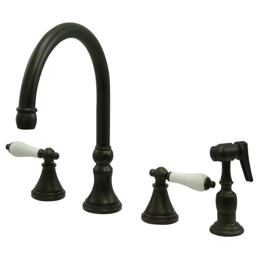 Kingston Brass KS279.PLBS Governor 1.8 GPM Widespread Bronze Kitchen Faucet