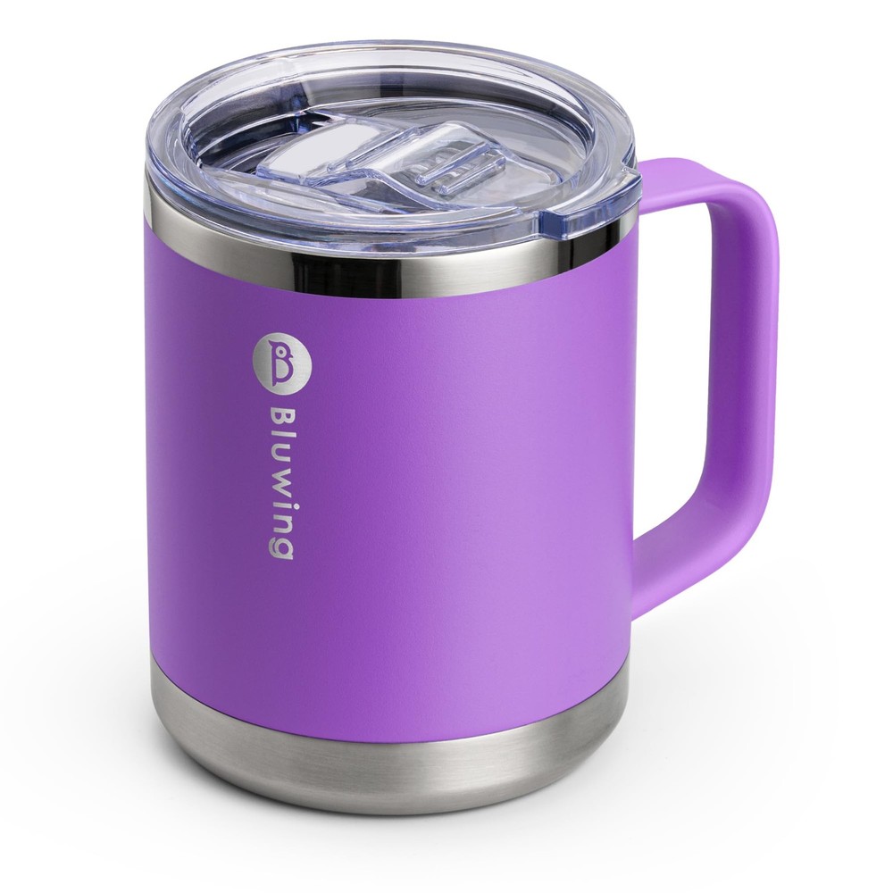 Insulated Coffee Mug with Lid, 12 oz Travel Coffee mug with handle Double Wal...