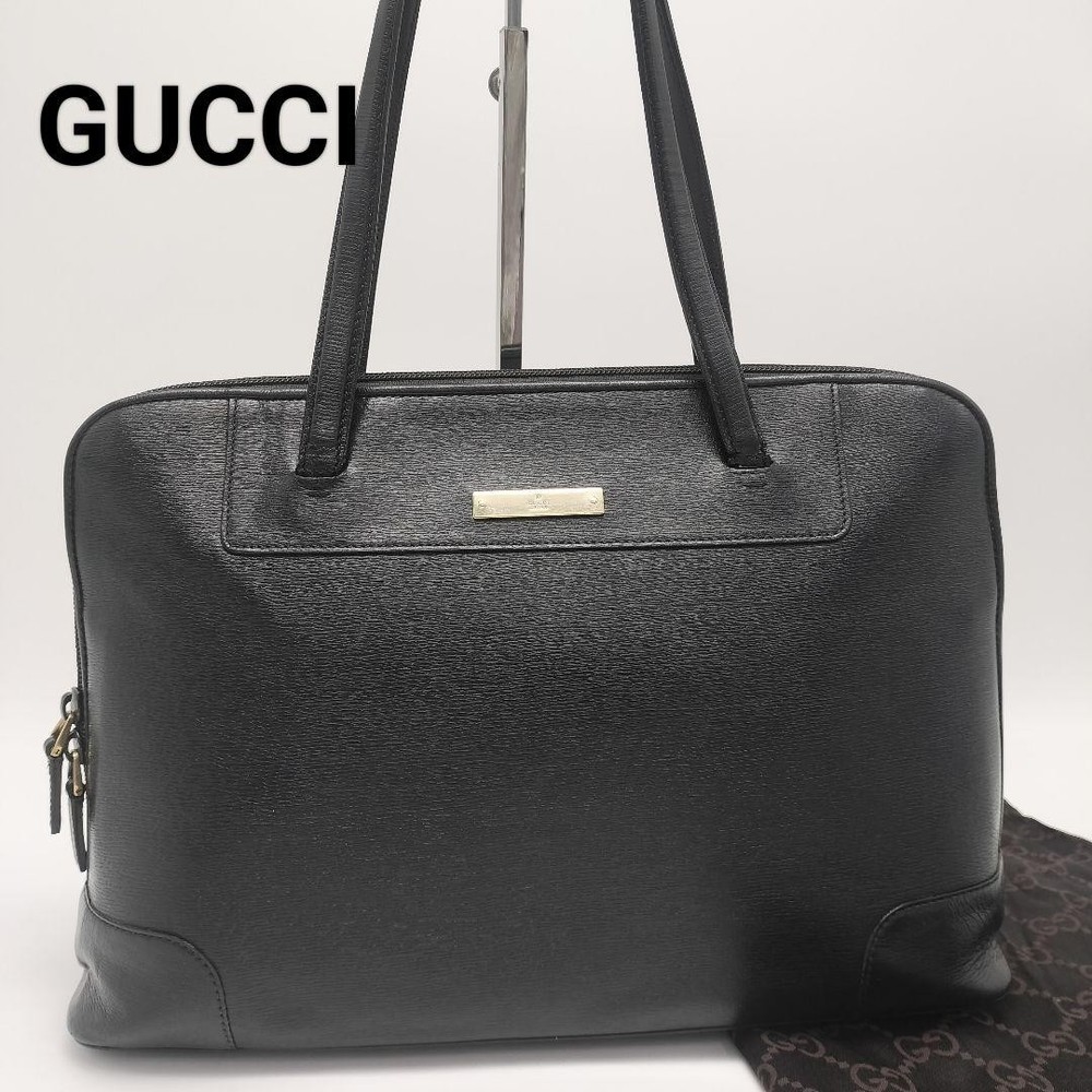 GUCCI Black Leather Tote Bag Authentic Model G07152217