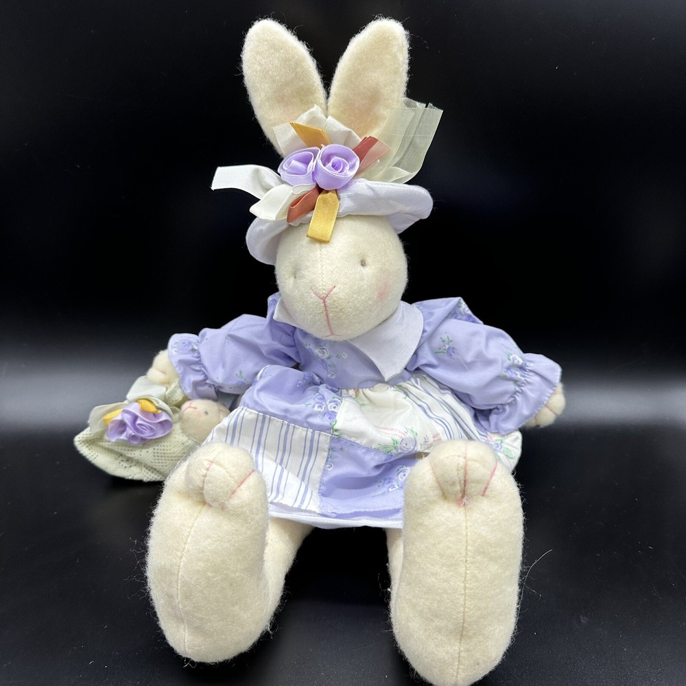 Russ Berrie Easter Bunny Rabbit Lavendette Plush Stuffed Animal 17” Baby Core