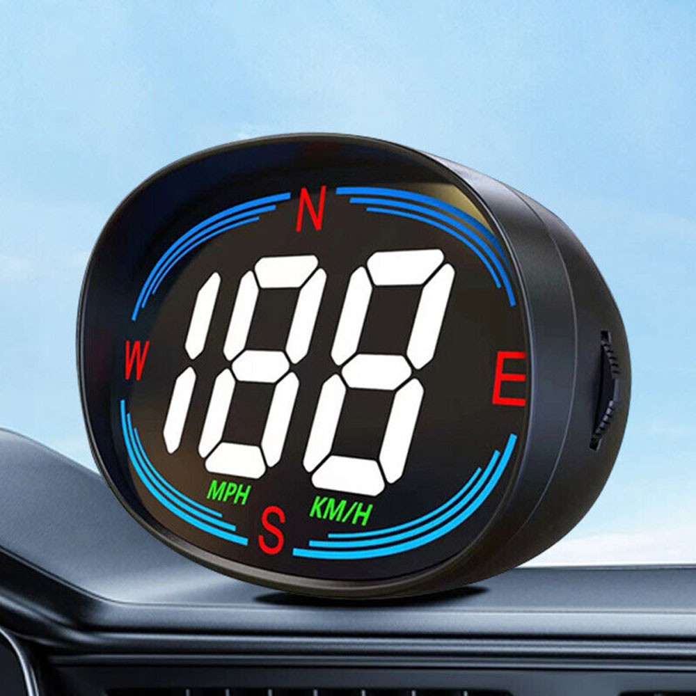 Digital Car HUD Compass GPS Speedometer with Overspeed Alert in MPH/KMH  