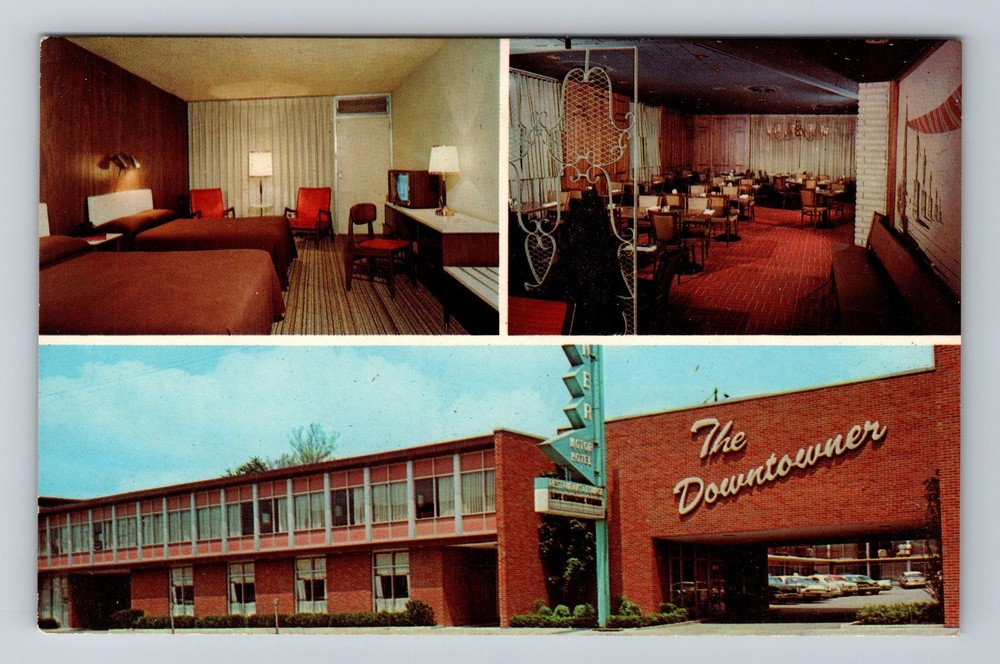 Lexington KY-Kentucky Downtown Motor Hotel And Restaurant Vintage Postcard Card