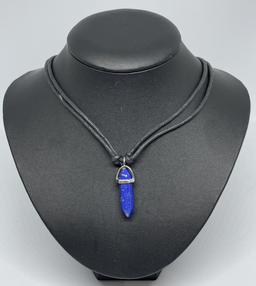 Sodalite Necklace Gemstone Obelisk Pendant Adjustable Choker Style