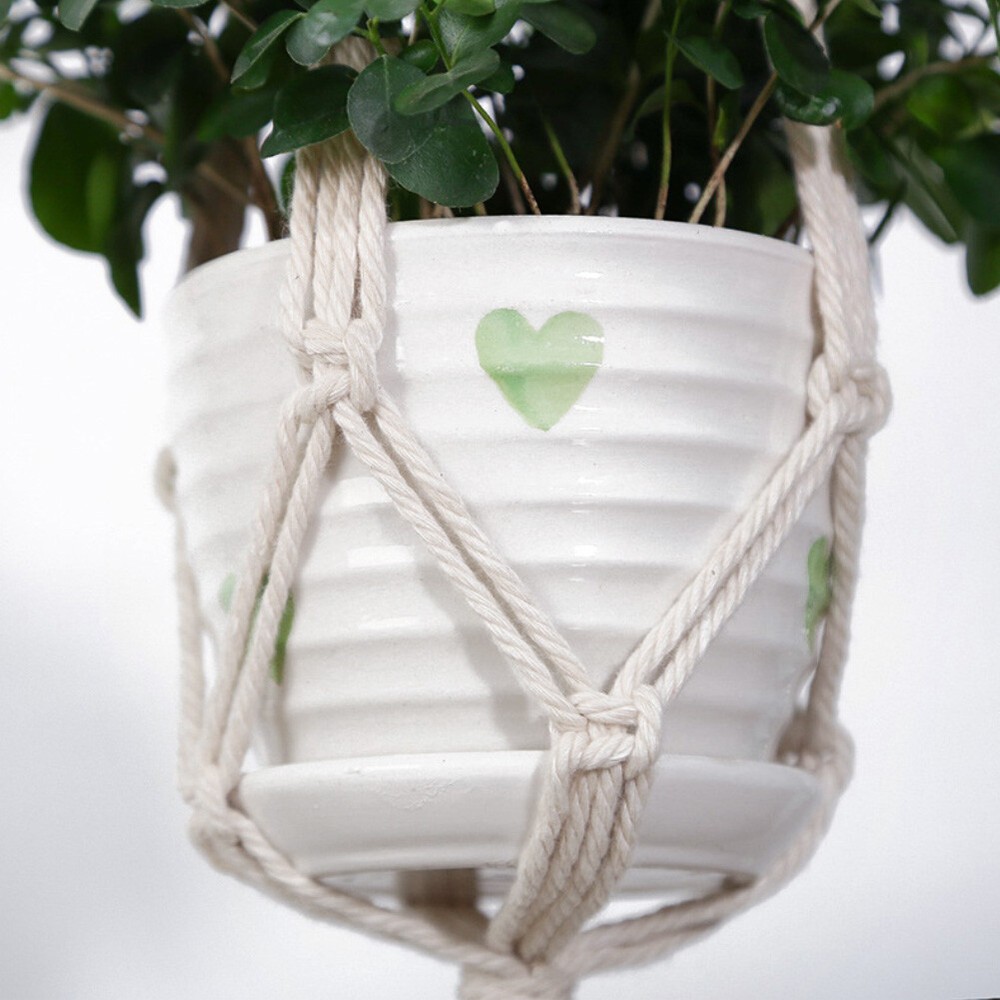 3 Layers Hand Woven Plants Flowers Pot Hanging Basket Holder Net Garden Decor