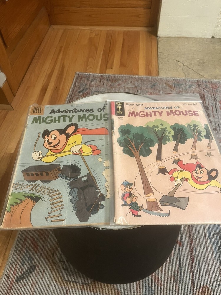 Vintage The Adventures Of Mighty Mouse Comics.  Lot Of 2.  1962.  Fair Shape