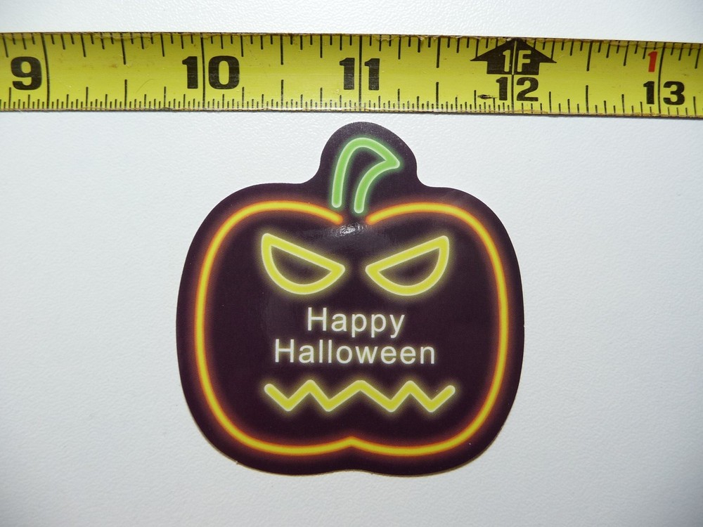 NEON DECAL STICKER PUMPKIN HALLOWEEN OCTOBER 31 LAPTOP FUNNY CUTE DECORATION
