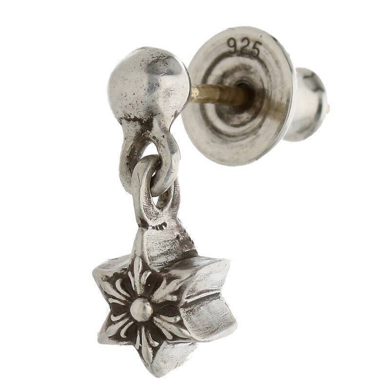 Chrome Hearts Tny Str Drp 1 Tiny Stardrop Silver Earrings 1.33G 027032 No0 EGz26