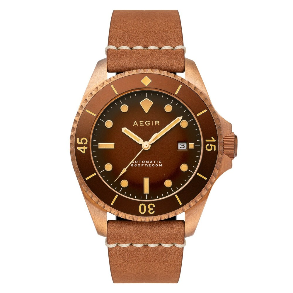 Brand New Aegir Kriger Sunset Bronze Mens Automatic Watch - AG-6000-06 - Lim Ed