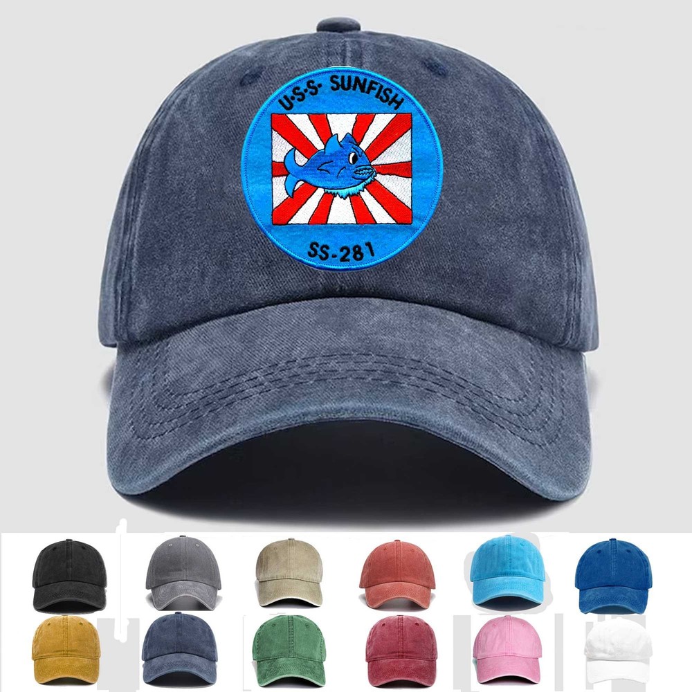 Custom Embroidered Hat SS-281 USS Sunfish, Veteran Cap, Trucker Hat, Gift Idea