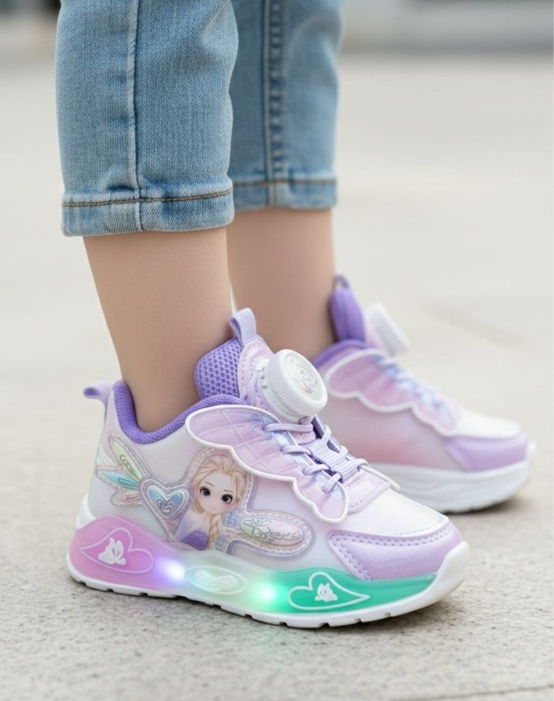 Kids Sneakers Girl Light Up Shoes Cartoon Kids Cute Comfortable Easy Rotary