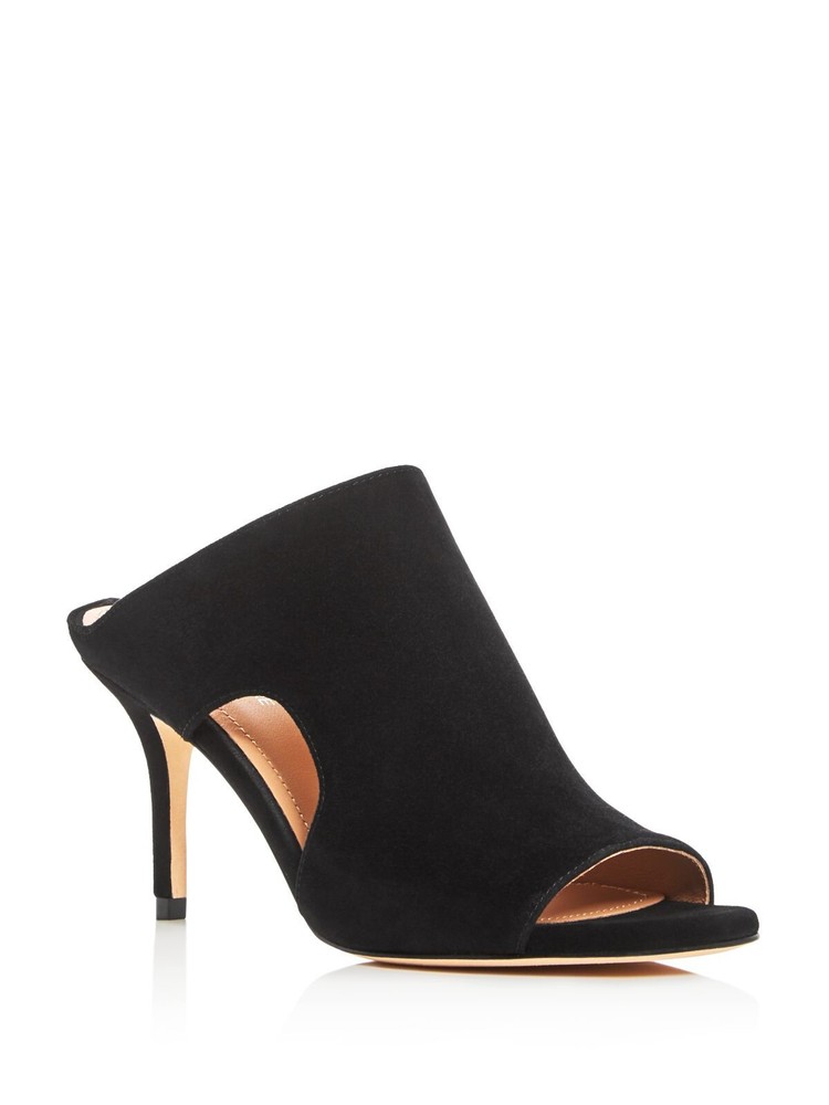 POUR LA VICTOIRE Womens Black  532210467 Stiletto Slip On Heeled Mules Shoes 7